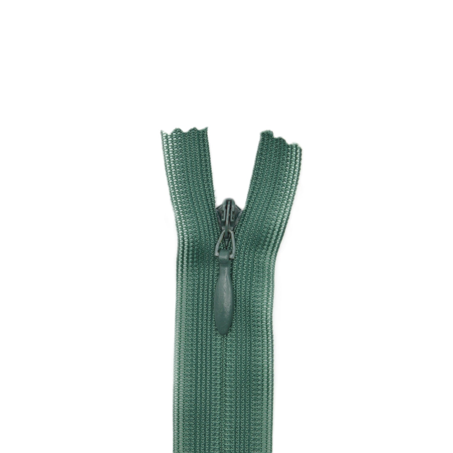 Fermeture invisible éclair zip à glissière non séparable 22 cm – Vert