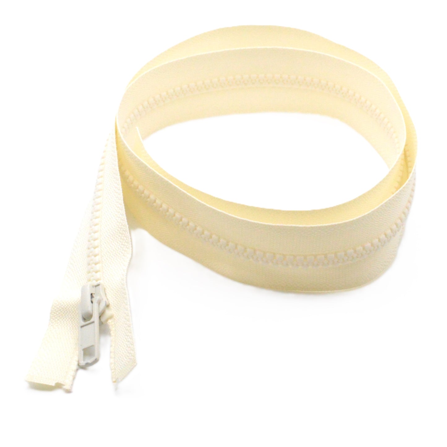 Fermeture éclair zip à glissière séparable injectée 80cm (maille 5 mm / N°5) - Blanc Cassé
