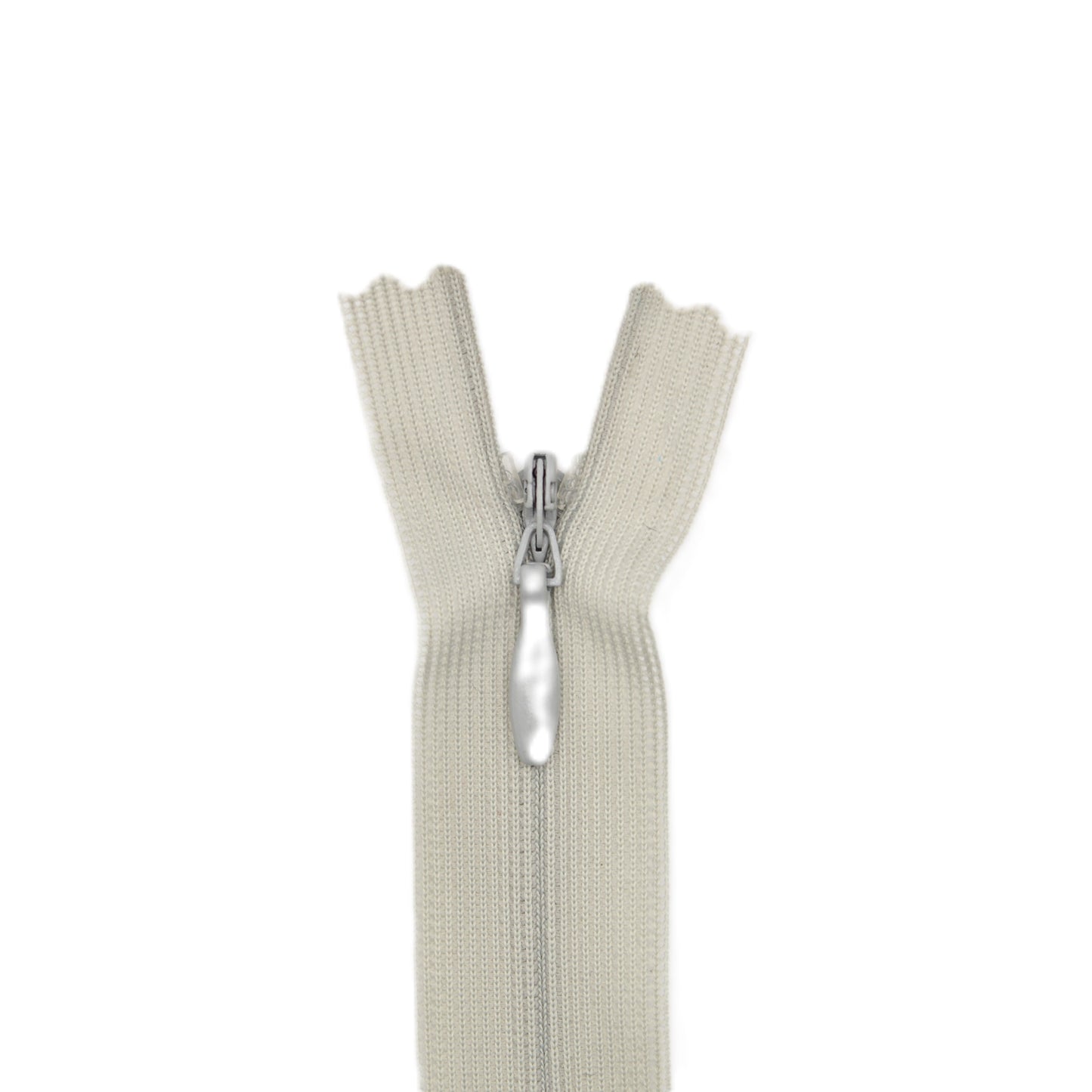 Fermeture invisible éclair zip à glissière non séparable 25 cm – Gris