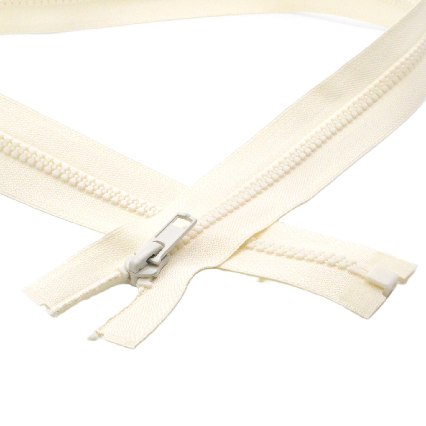 Fermeture éclair zip à glissière séparable injectée 80cm (maille 5 mm / N°5) - Blanc Cassé