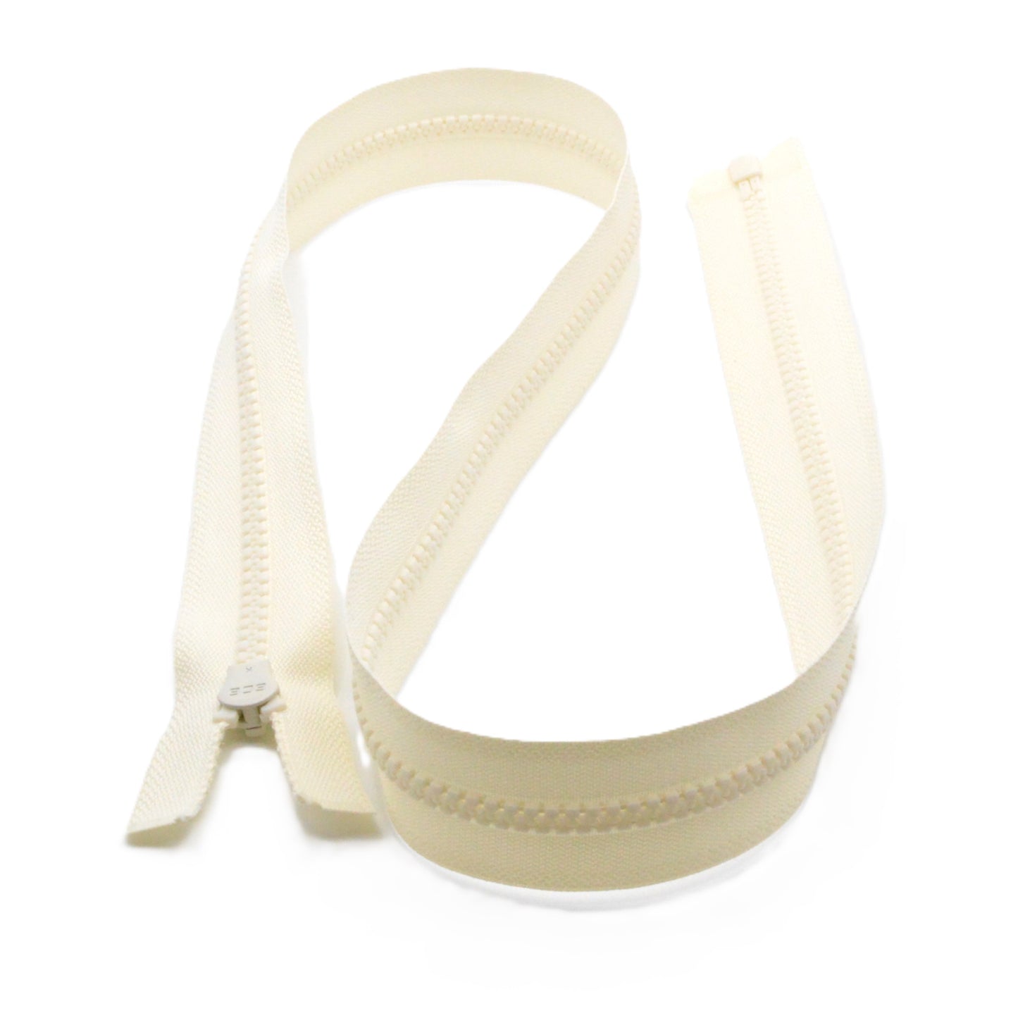 Fermeture éclair zip à glissière séparable injectée 80cm (maille 5 mm / N°5) - Blanc Cassé