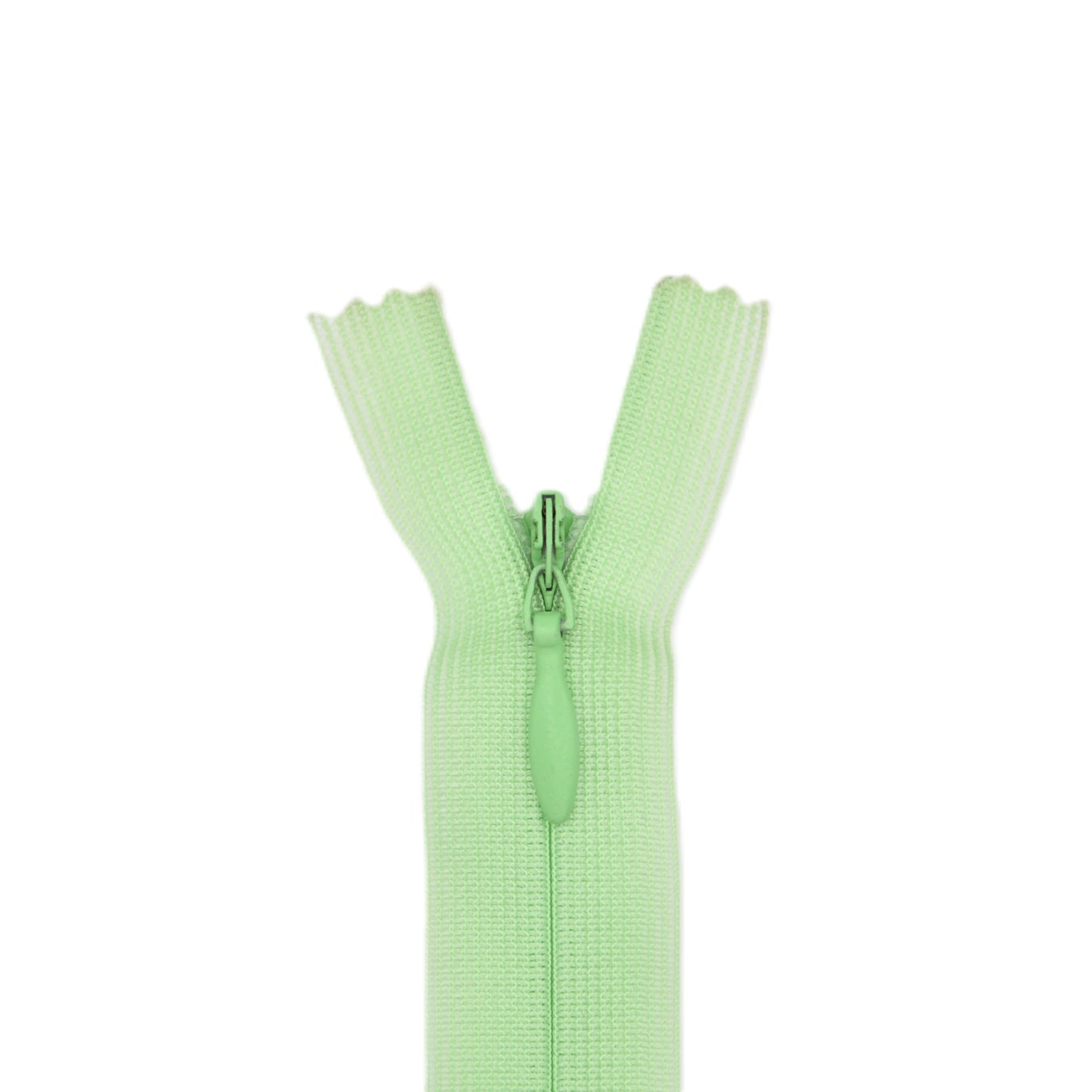 Fermeture invisible éclair zip à glissière non séparable 22 cm – Vert