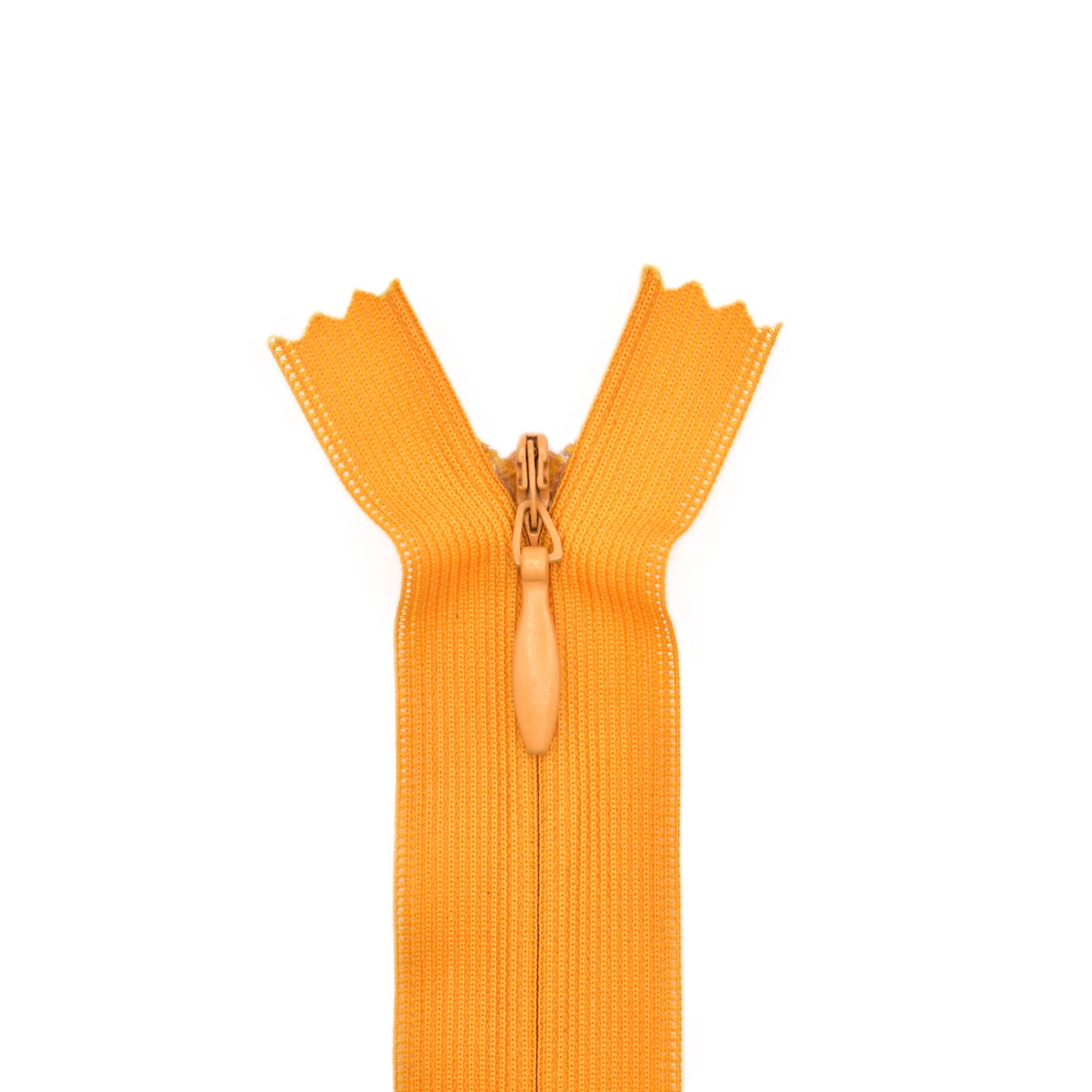 Fermeture invisible éclair zip à glissière non séparable 22 cm – Orange