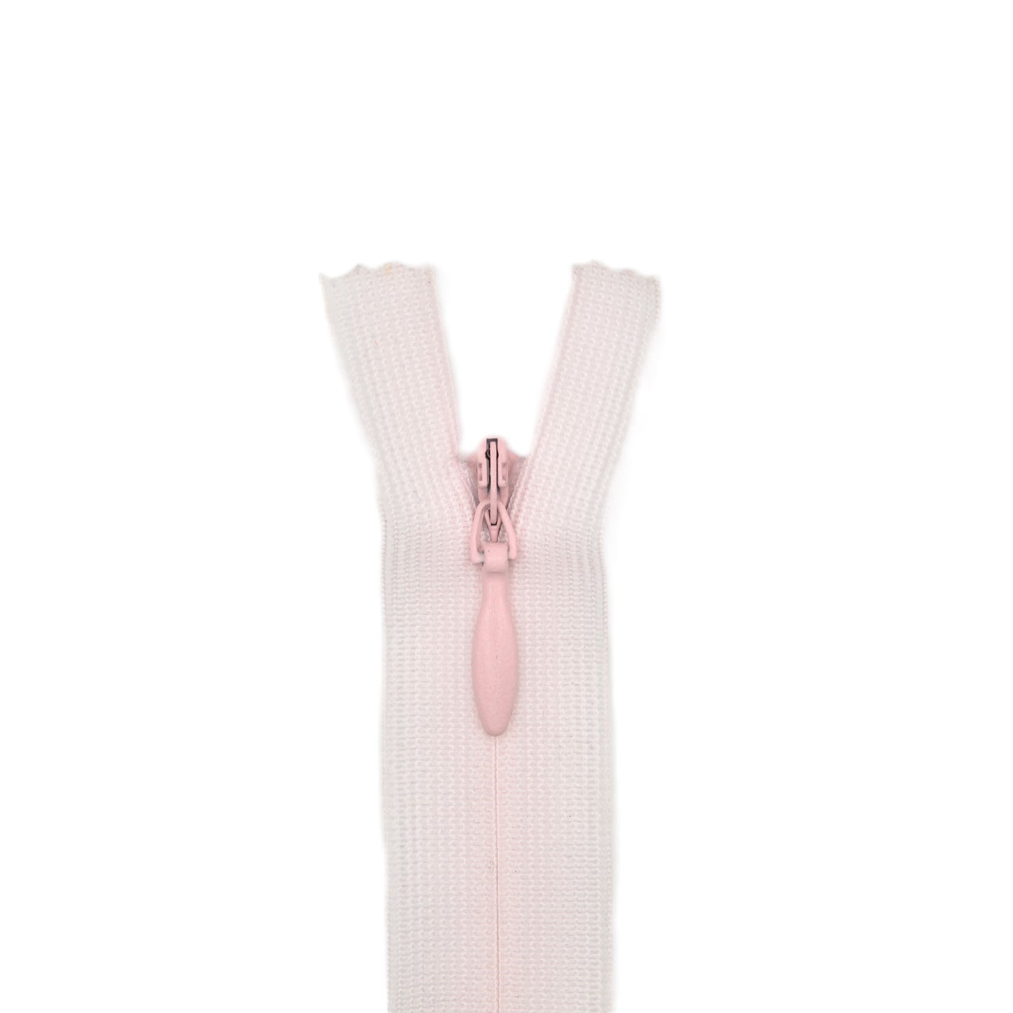 Fermeture invisible éclair zip à glissière non séparable 20 cm – Rose