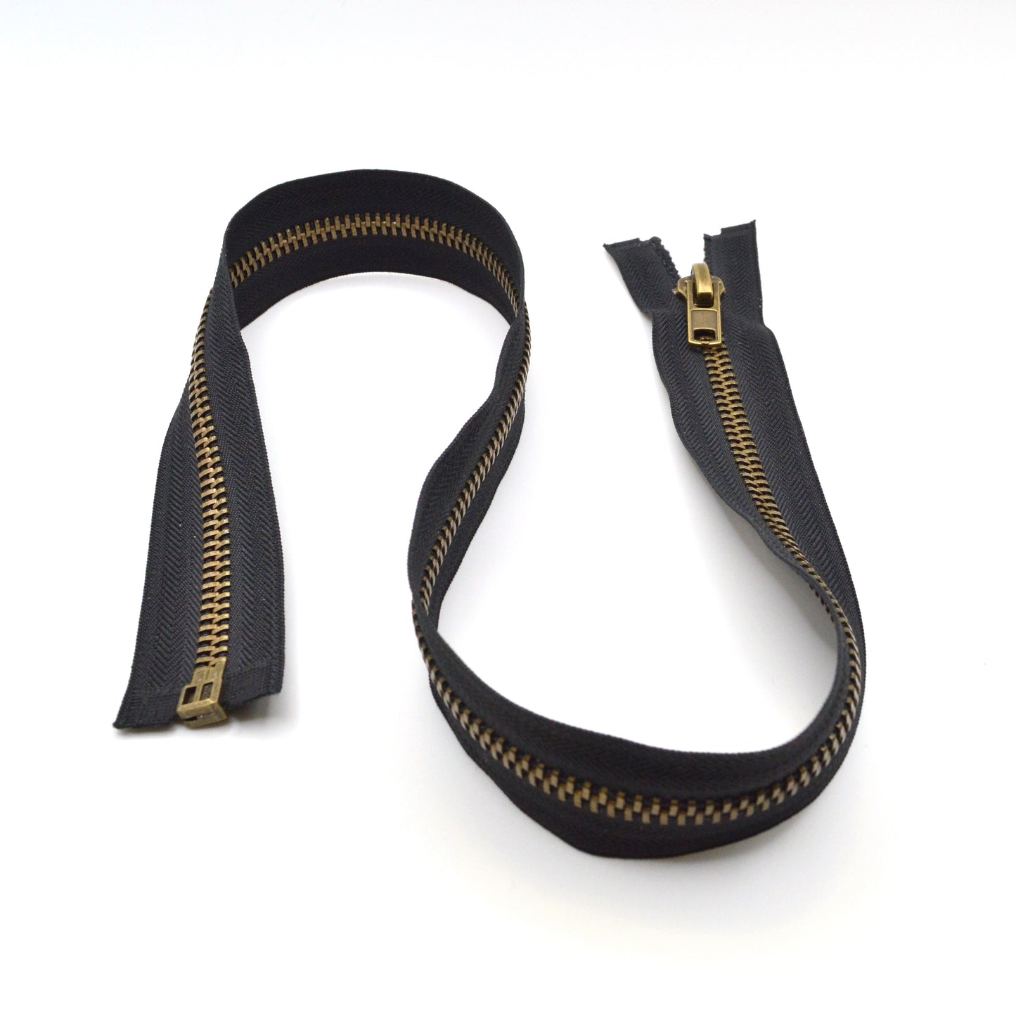 Fermeture éclair zip à glissière séparable métal 65cm/80cm (maille 8 mm / N°8) - Noir