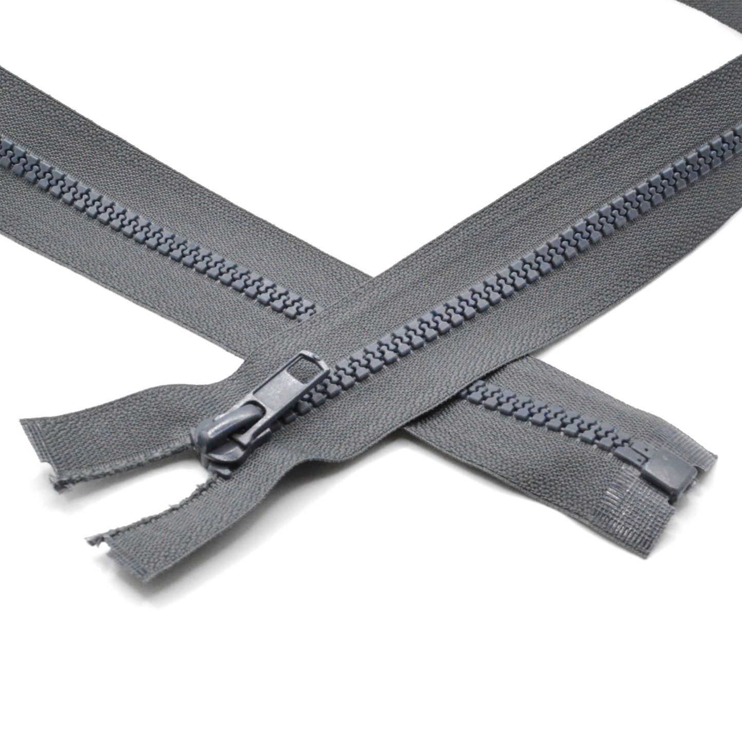 Fermeture éclair zip à glissière séparable injectée 80cm (maille 5 mm / N°5) - Gris