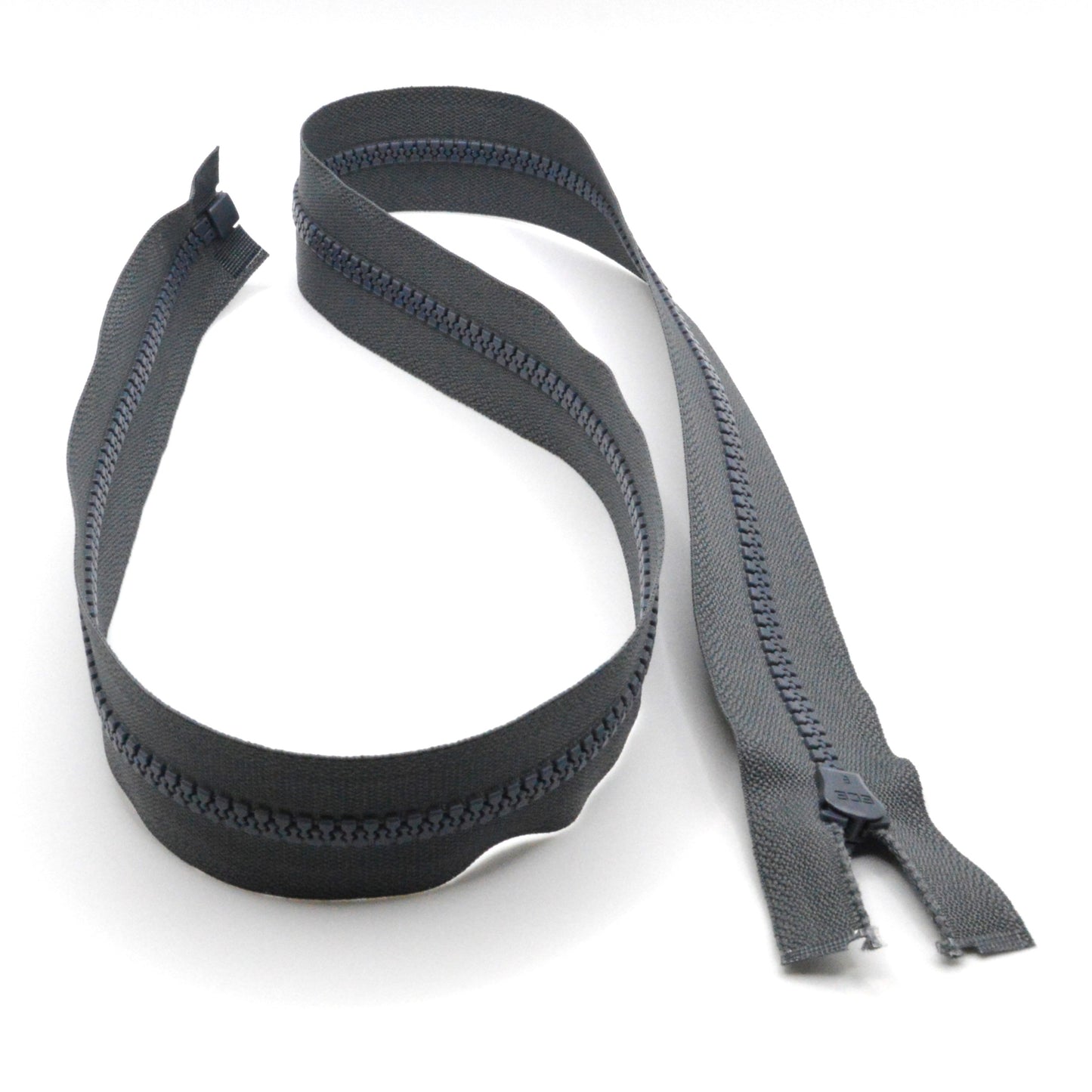 Fermeture éclair zip à glissière séparable injectée 80cm (maille 5 mm / N°5) - Gris