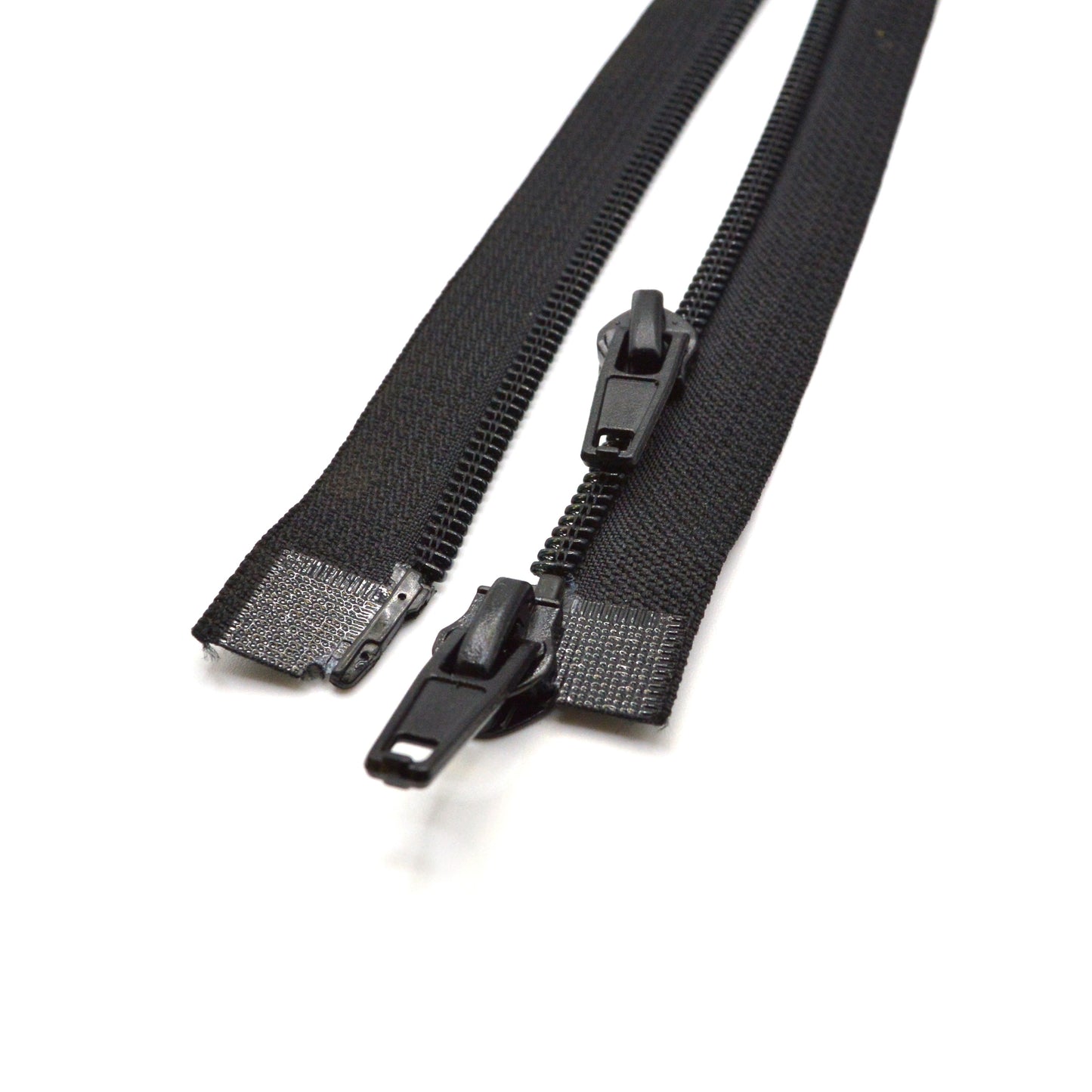 Fermeture éclair zip double curseur spirale 105 cm (maille 6 mm / N°6) - Noir