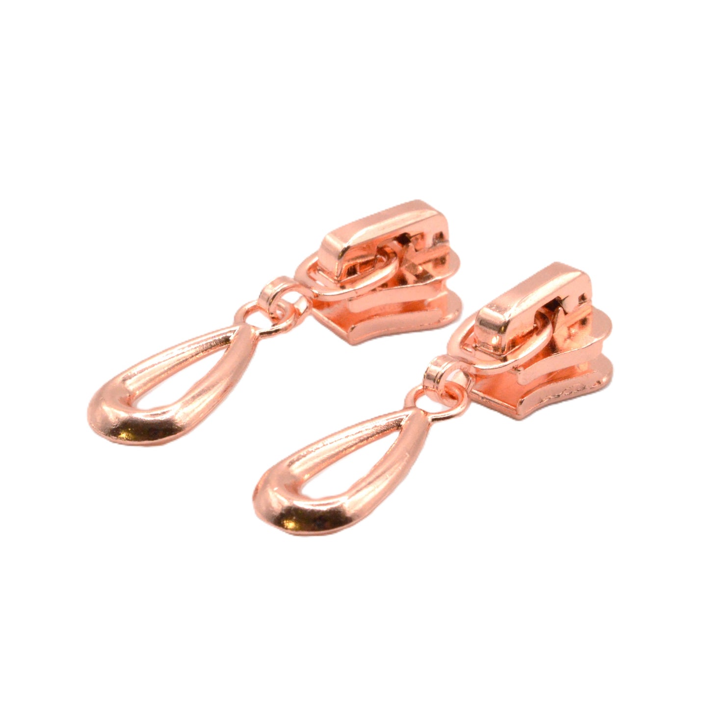 Lot de 2 Curseurs / Tirettes Décoratif pour fermeture injectée (maille 5 mm) - Noir, Rose, Or, Bronze, Argent Foncé et Clair
