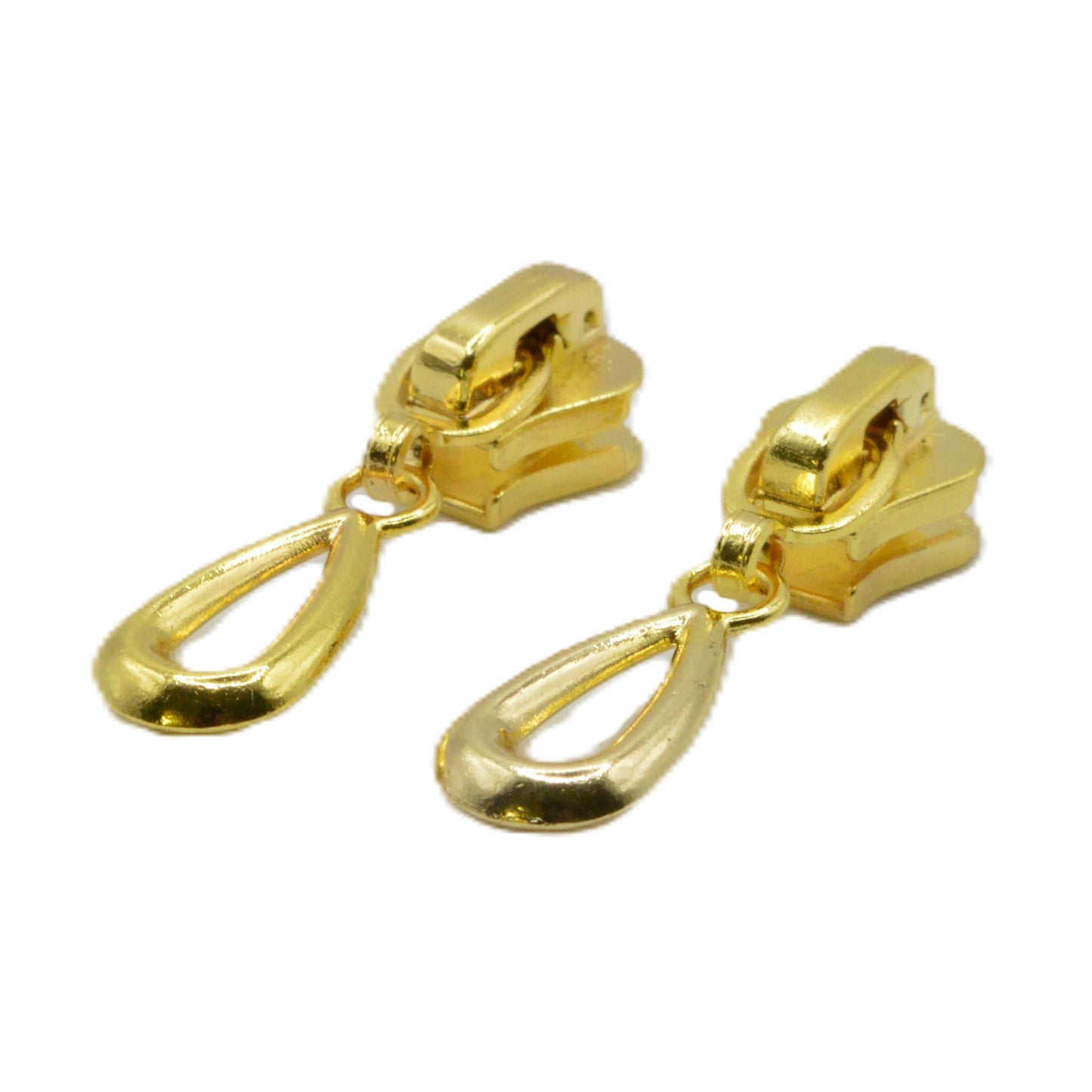Lot de 2 Curseurs / Tirettes Décoratif pour fermeture injectée (maille 5 mm) - Noir, Rose, Or, Bronze, Argent Foncé et Clair