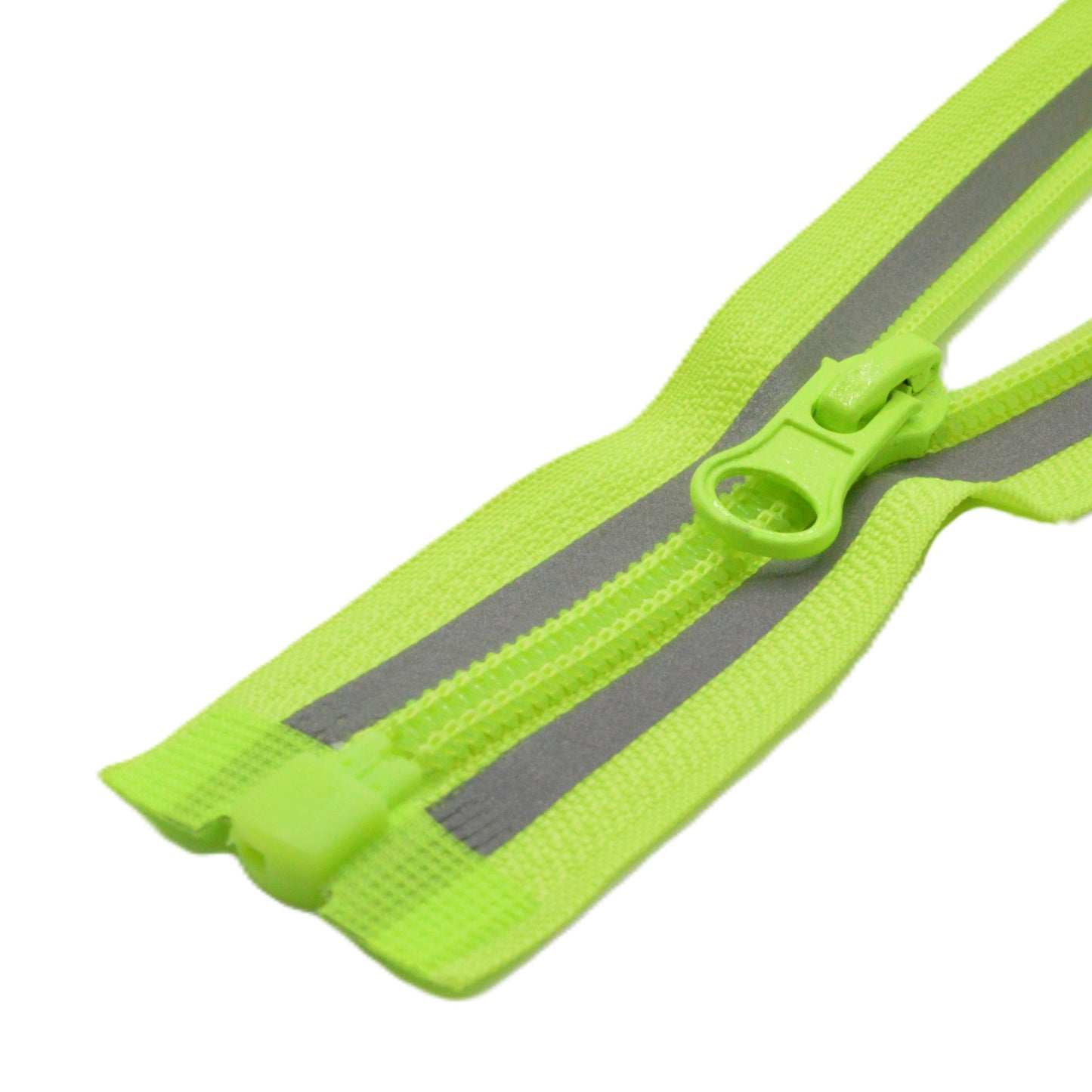 Fermeture éclair réfléchissante zip à glissière séparable spirale 75 cm (maille 5 mm / N°5) - Jaune Fluo