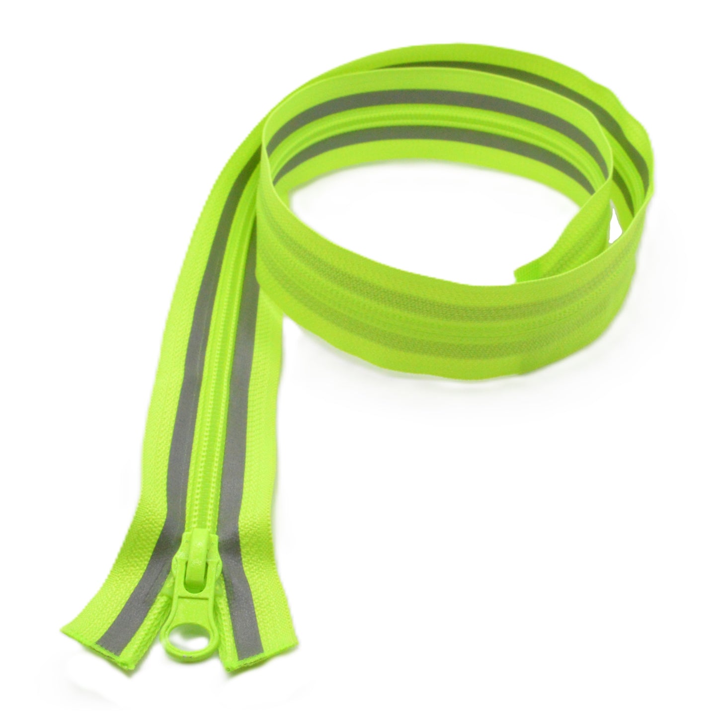 Fermeture éclair réfléchissante zip à glissière séparable spirale 75 cm (maille 5 mm / N°5) - Jaune Fluo