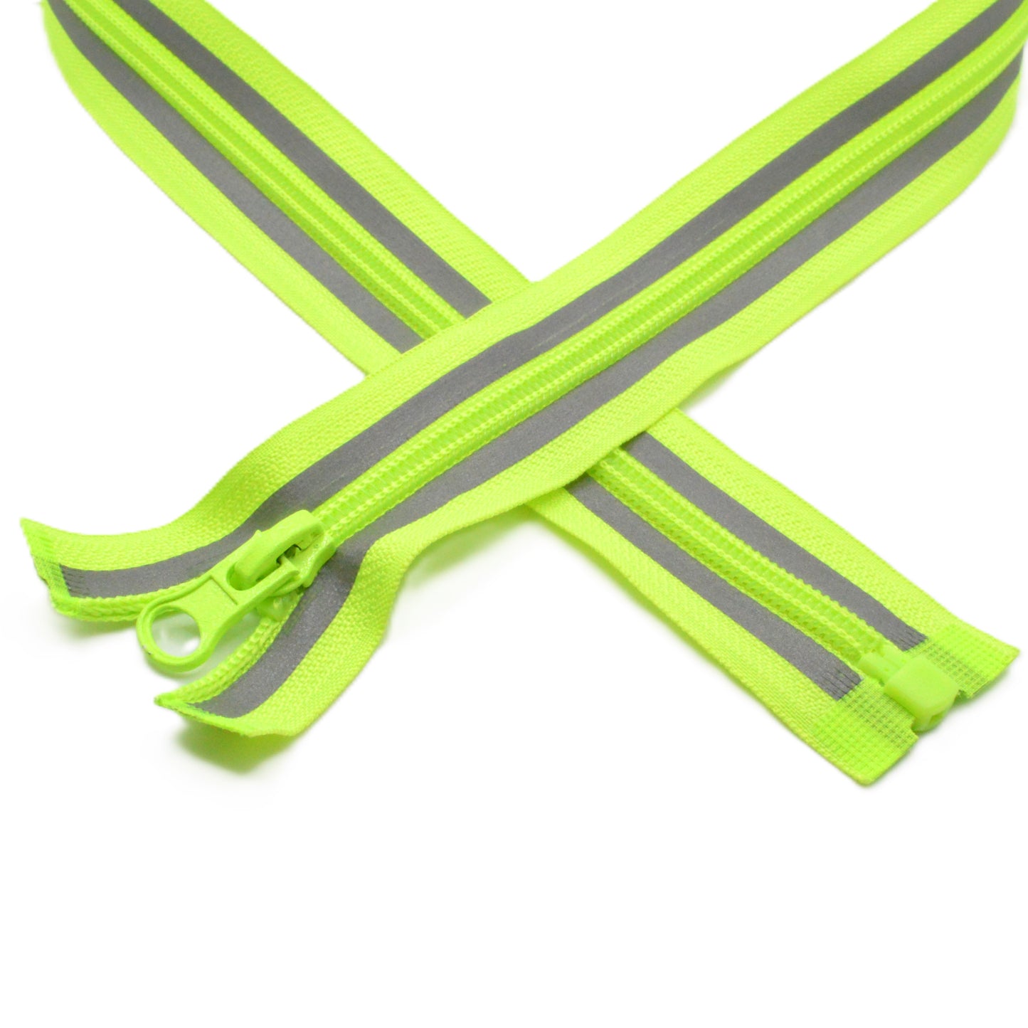 Fermeture éclair réfléchissante zip à glissière séparable spirale 75 cm (maille 5 mm / N°5) - Jaune Fluo