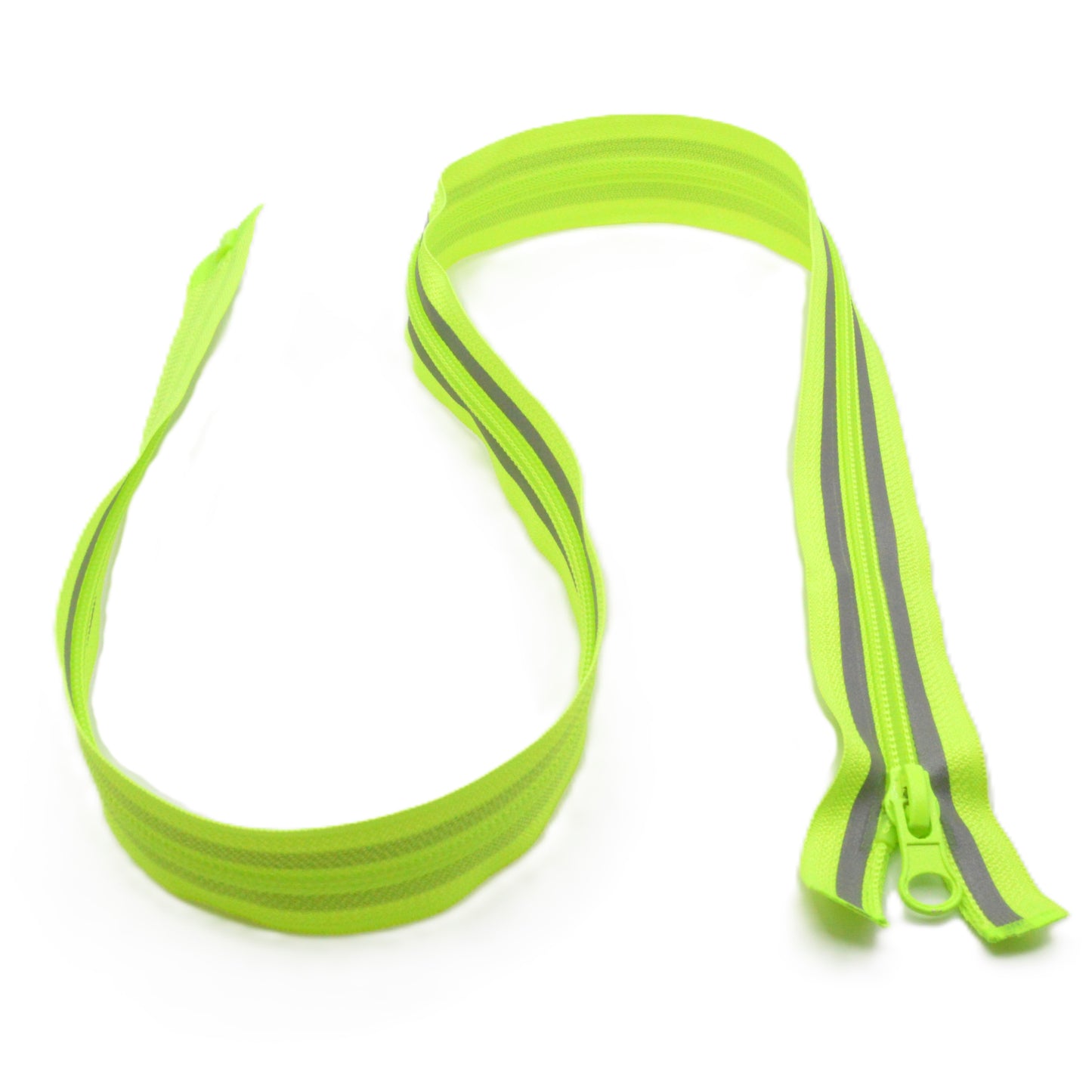 Fermeture éclair réfléchissante zip à glissière séparable spirale 75 cm (maille 5 mm / N°5) - Jaune Fluo