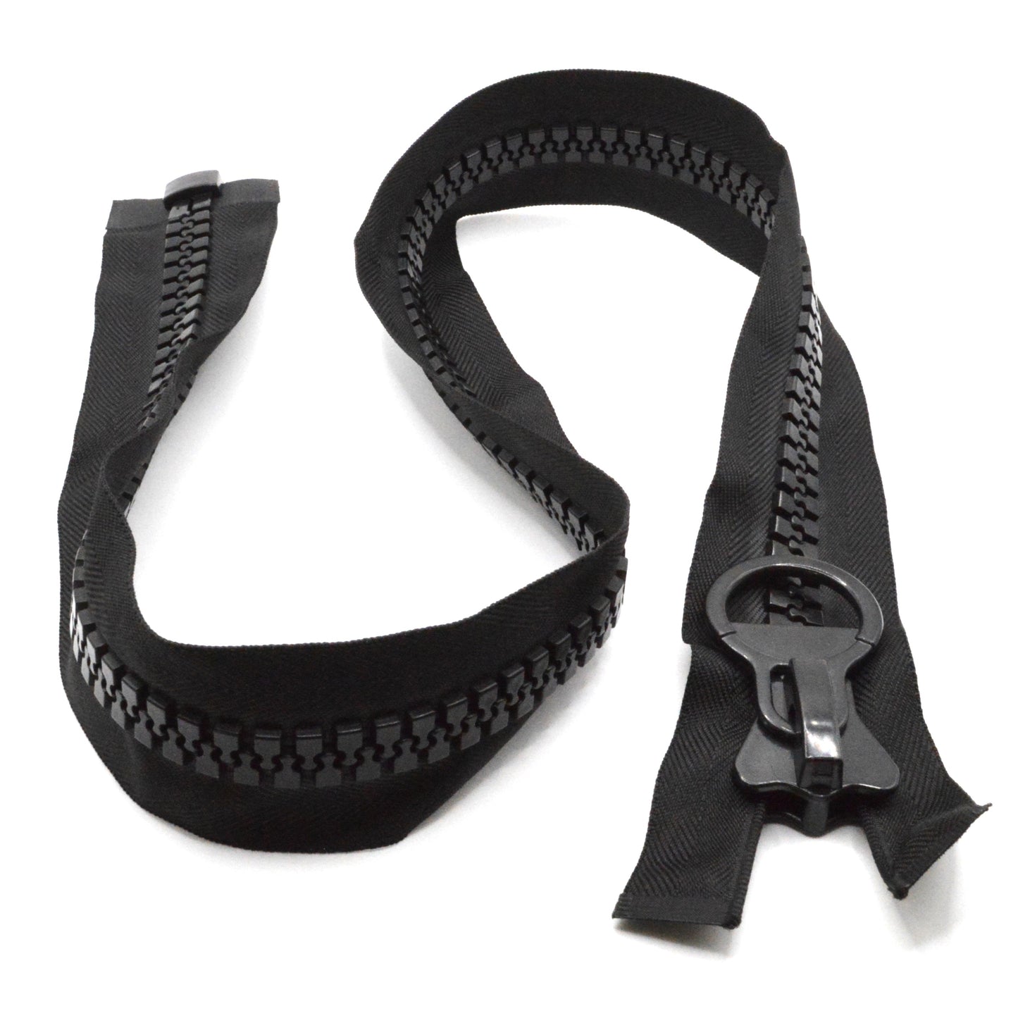 Fermeture éclair zip à glissière séparable injectée 90cm (grosse maille large 14 mm / N°20) - Noir