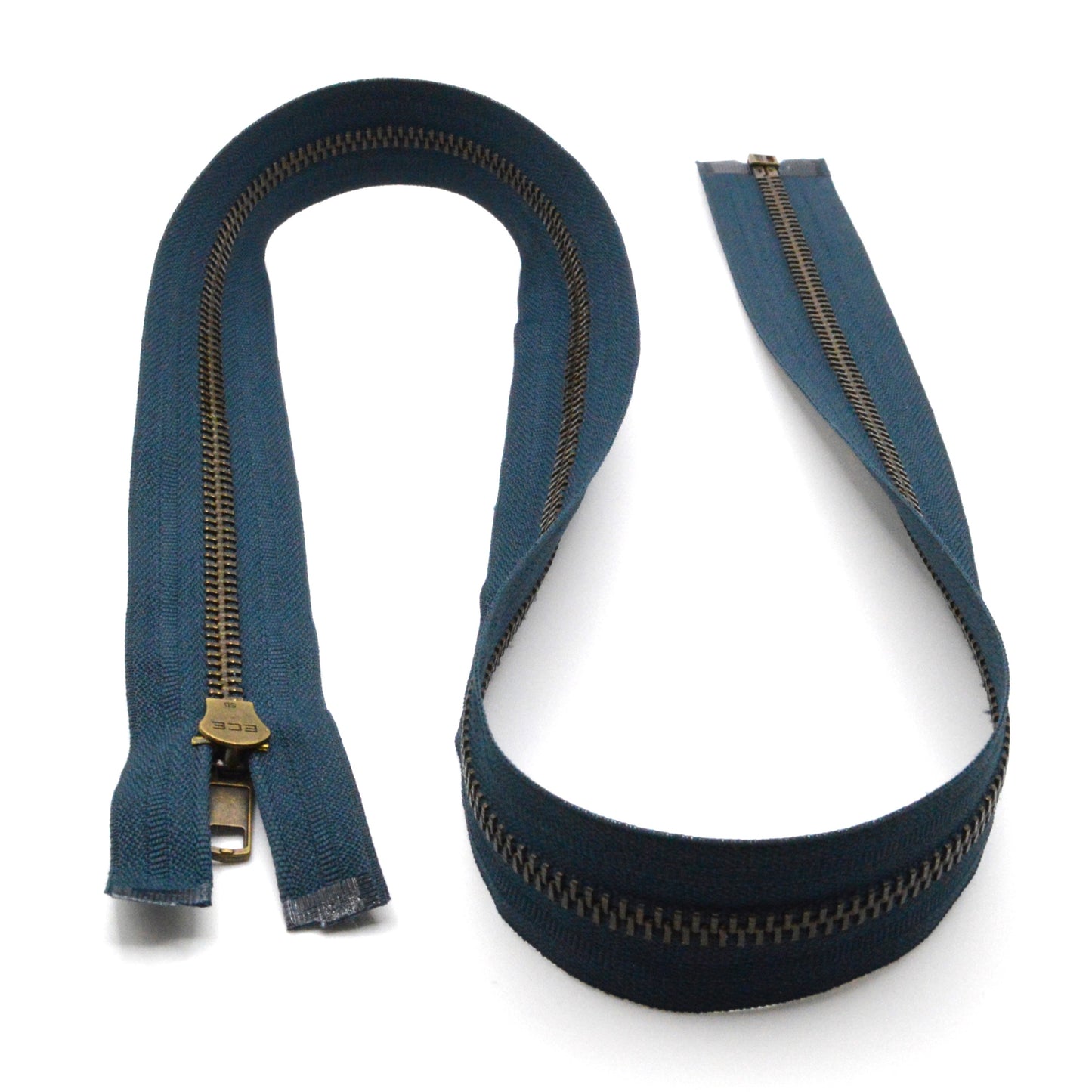 Fermeture éclair zip à glissière séparable métal 80 cm (maille 7 mm / N°7) - Bleu
