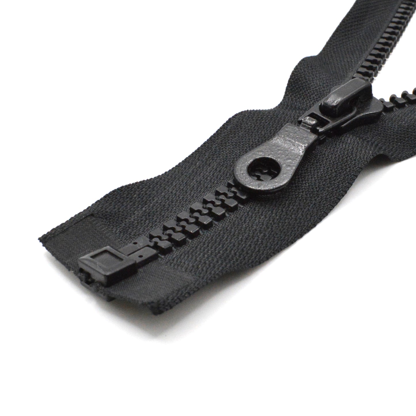 Fermeture éclair zip à glissière séparable injectée 50cm/55cm/60cm/65cm/70cm/75cm/80cm (maille 8 mm / N°8) - Noir