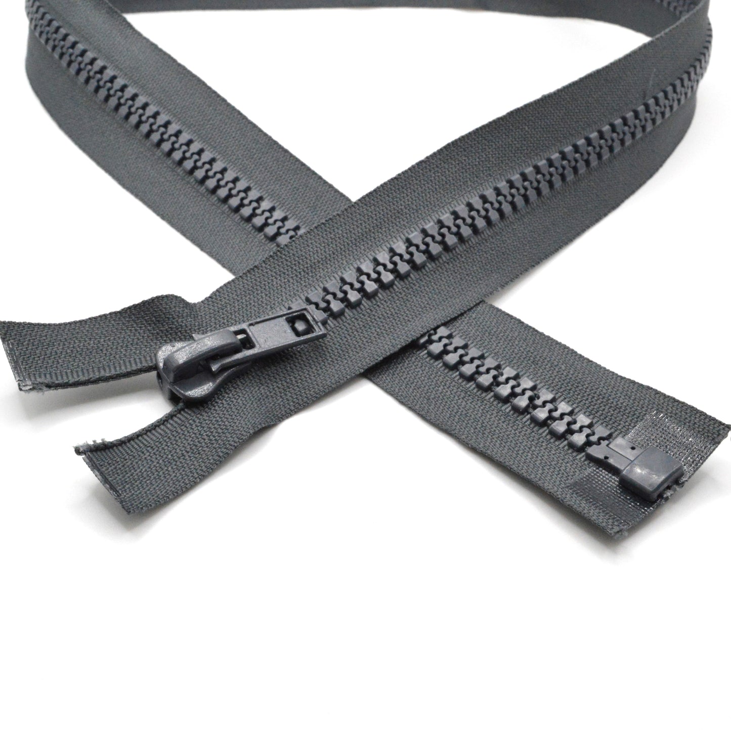 Fermeture éclair zip à glissière séparable injectée 80cm (maille 8 mm / N°8) - Gris