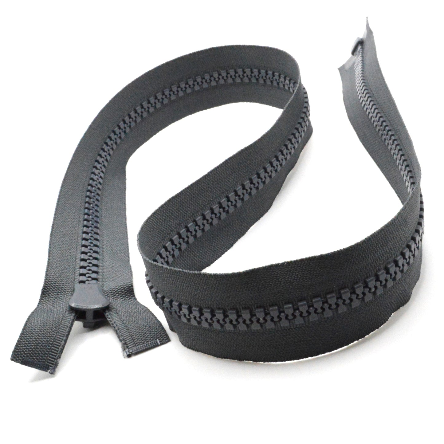 Fermeture éclair zip à glissière séparable injectée 80cm (maille 8 mm / N°8) - Gris