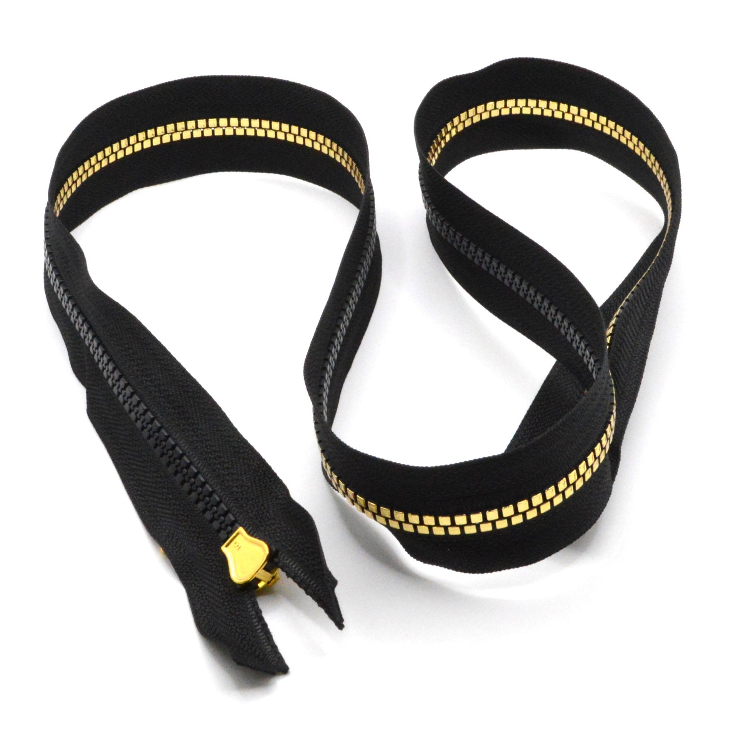 Fermeture éclair décorative zip à glissière séparable injectée 90cm (maille 5 mm / N°5) - Doré