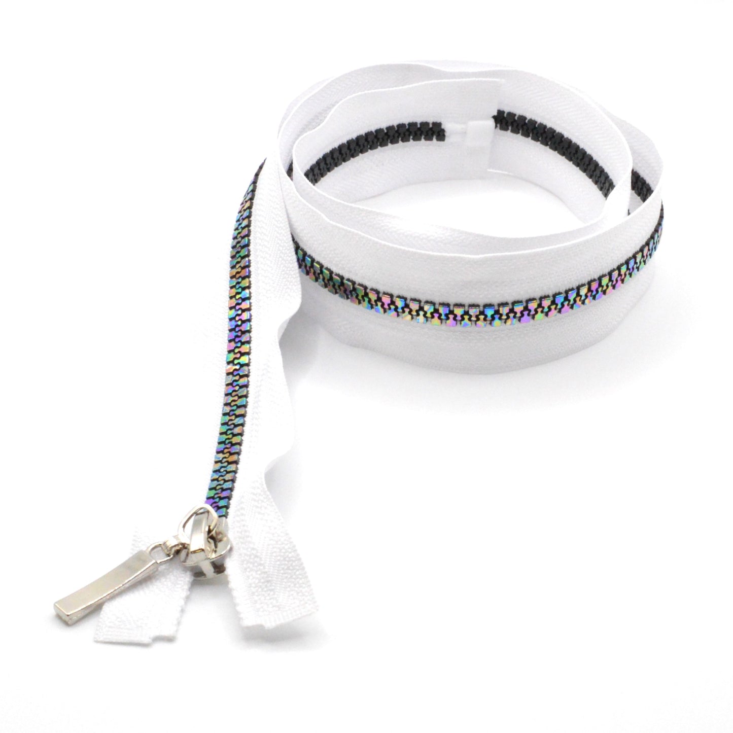 Fermeture éclair décorative zip à glissière séparable injectée 80cm (maille 5 mm / N°5) - Arc-en-ciel