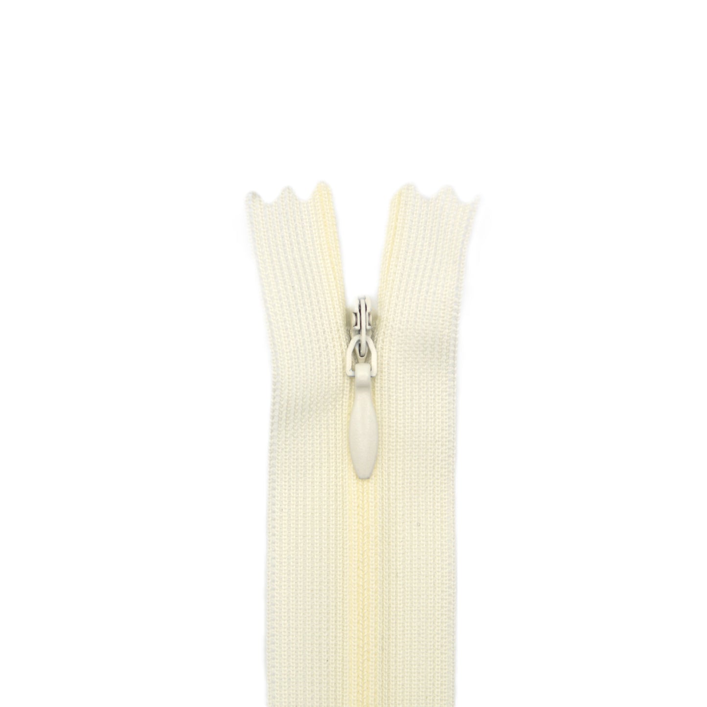 Fermeture invisible éclair zip à glissière non séparable 50 cm – Blanc cassé