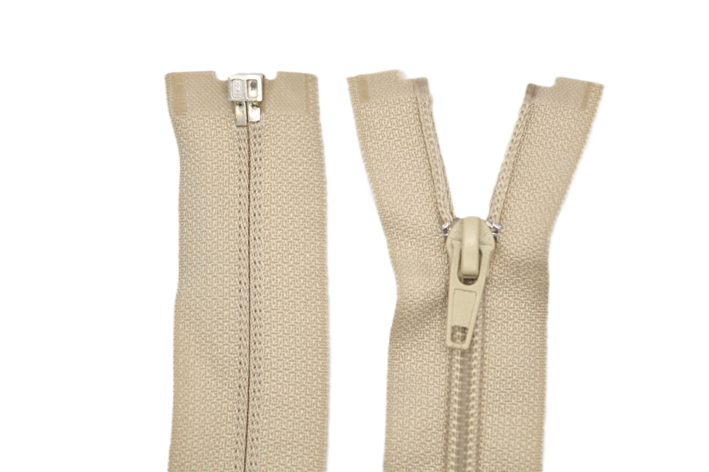 Fermeture éclair zip à glissière séparable spirale 80 cm (maille 6 mm / N°6) - Beige