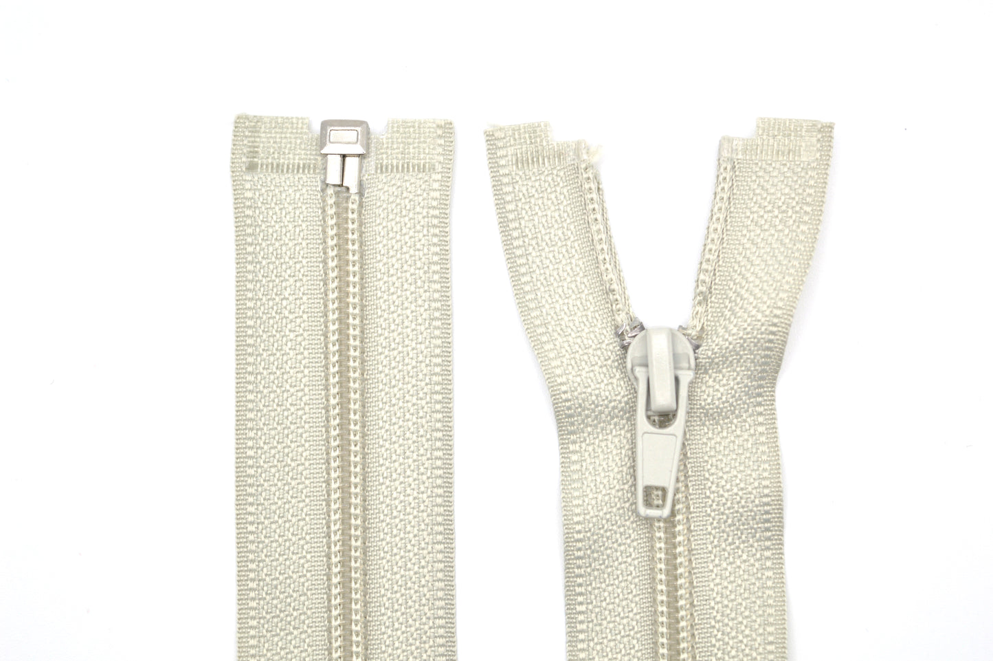 Fermeture éclair zip à glissière séparable spirale 80 cm (maille 6 mm / N°6) - Gris clair