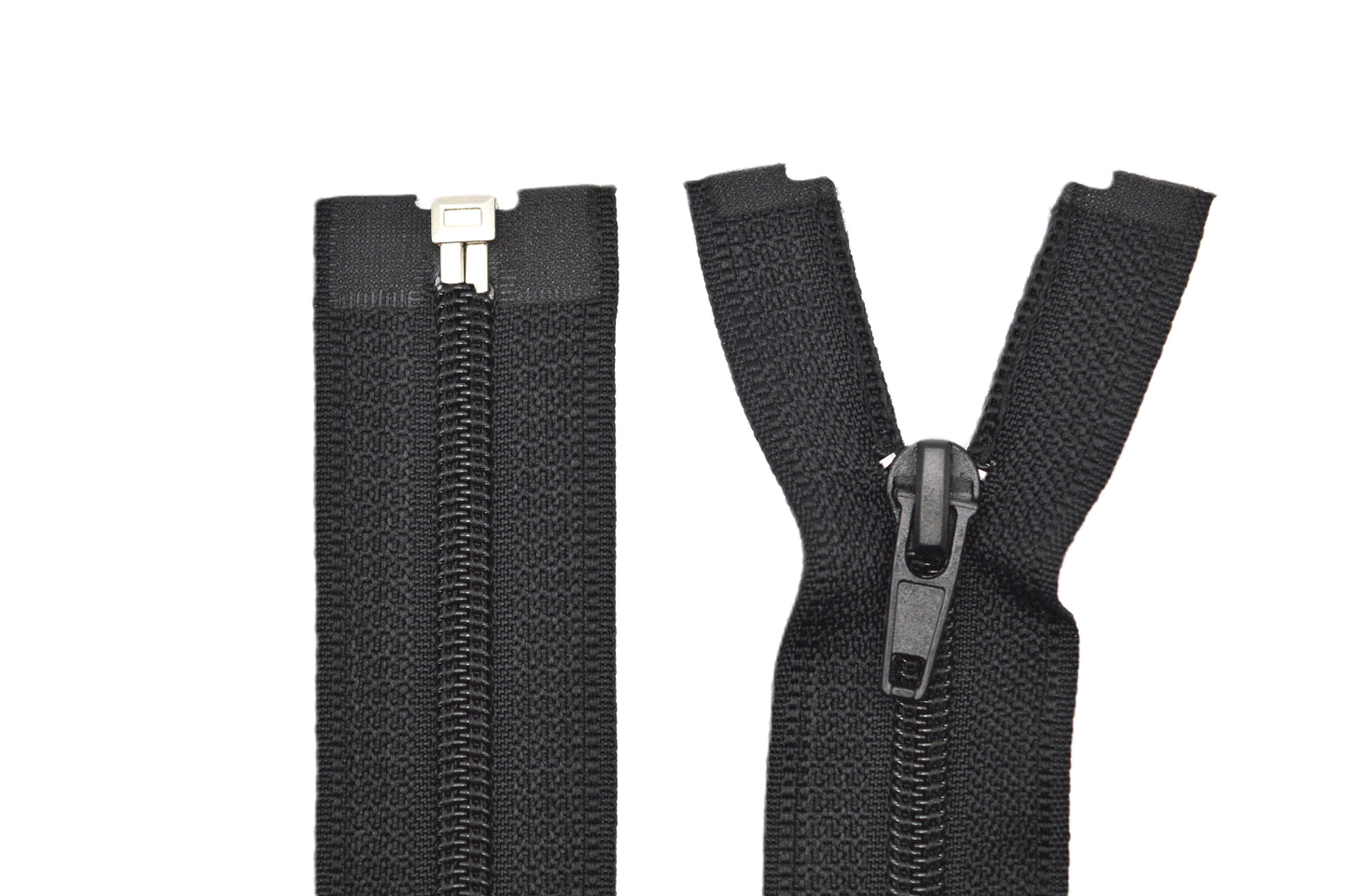 Fermeture éclair zip à glissière séparable spirale 80 cm (maille 6 mm / N°6) - Noir