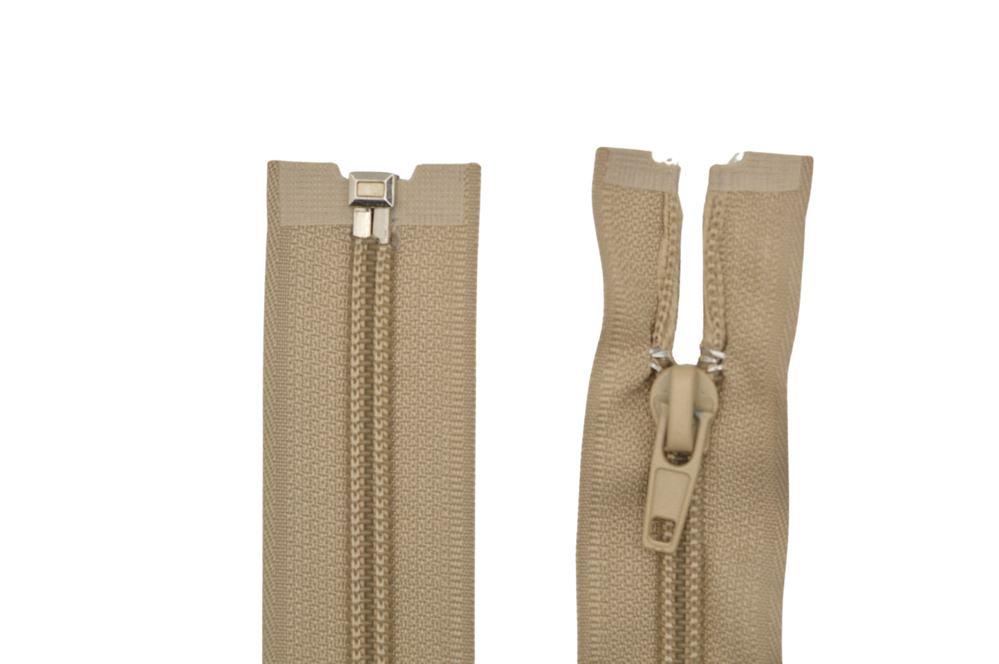 Fermeture éclair zip à glissière séparable spirale 80 cm (maille 7 mm / N°7) - Beige