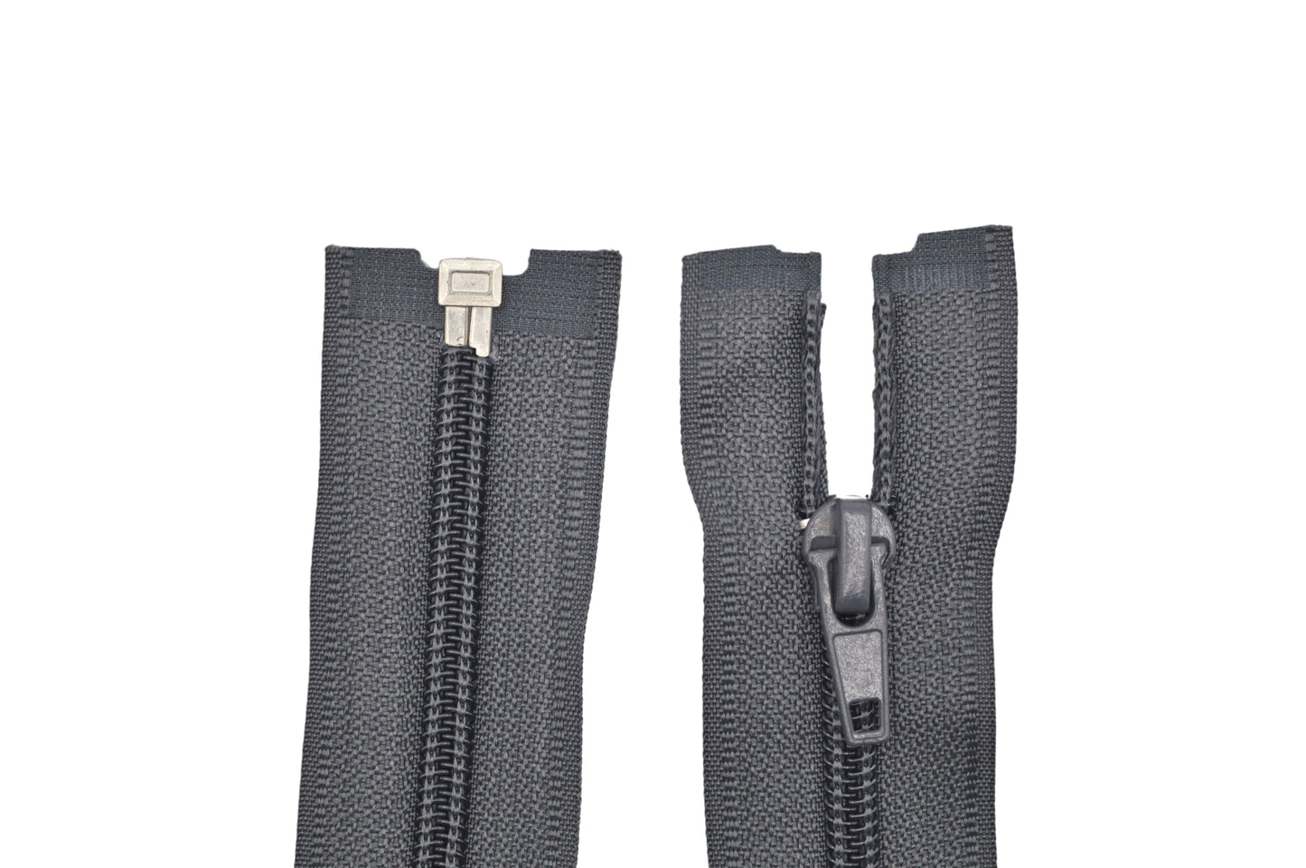 Fermeture éclair zip à glissière séparable spirale 70 cm (maille 5 mm / N°5) - Gris