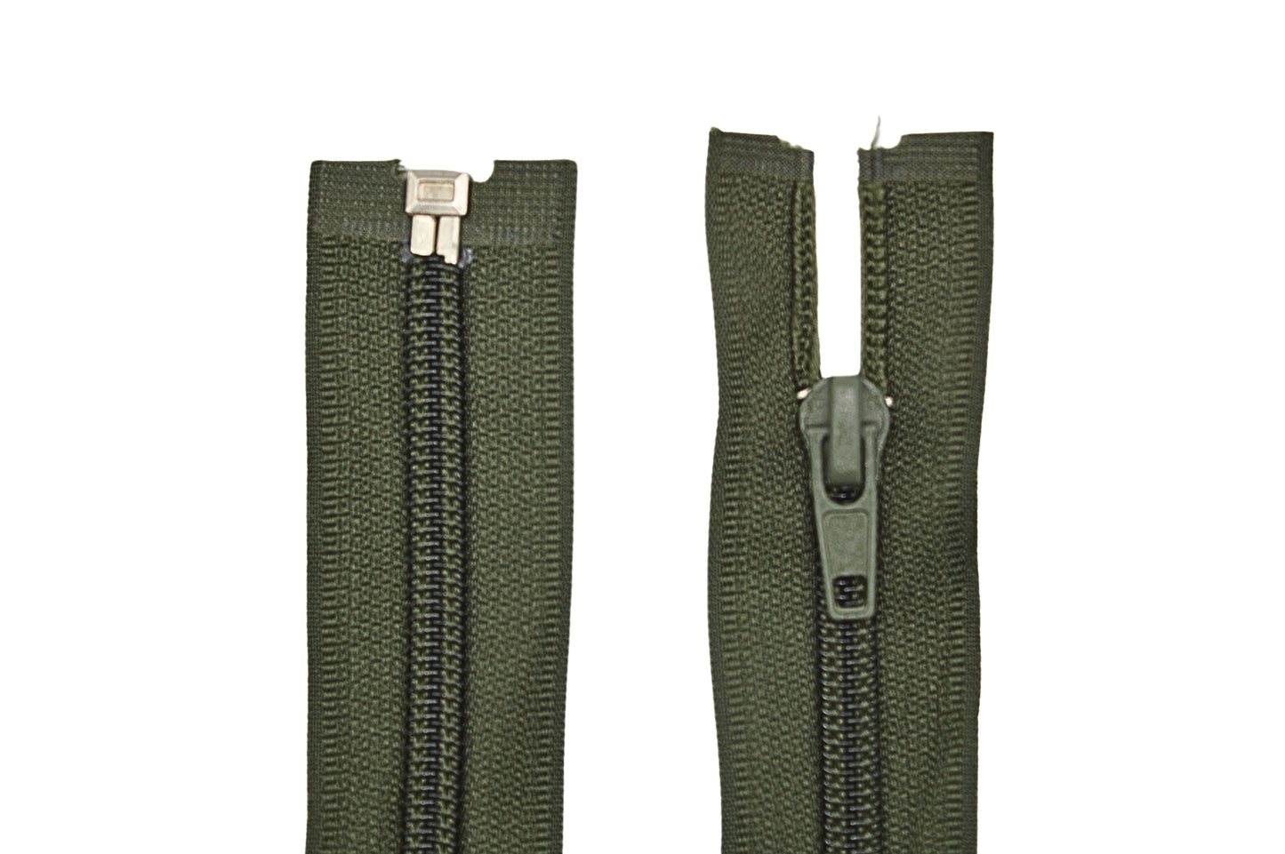 Fermeture éclair zip à glissière séparable spirale 70 cm (maille 7 mm / N°7) - Vert