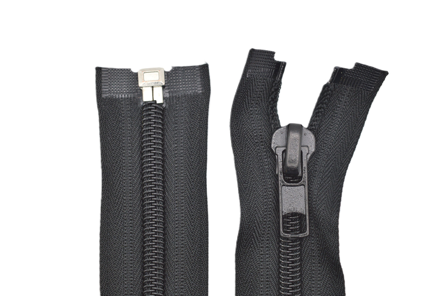 Fermeture éclair zip à glissière séparable spirale 80 cm (maille 8 mm / N°8) - Noir