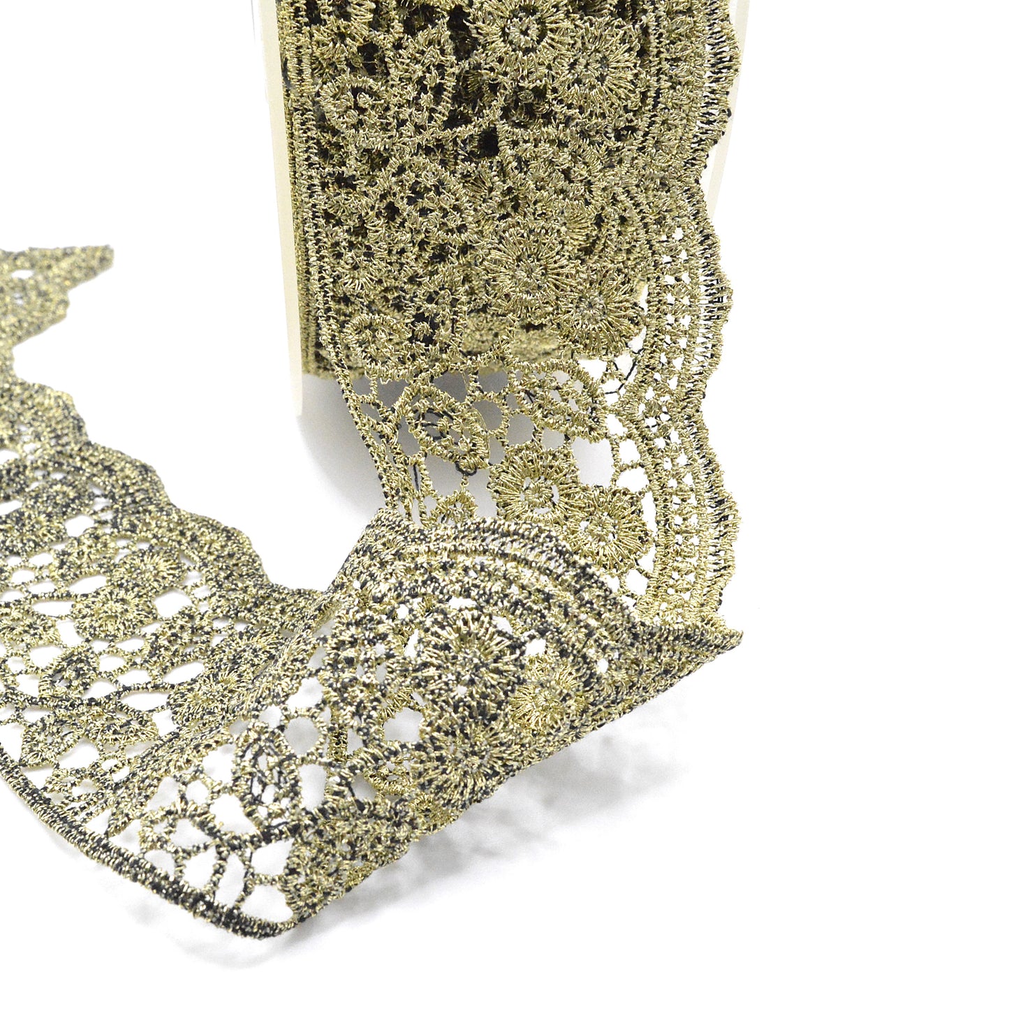 Dentelle lurex métalisée OR (vendu au mètre) - Largeur 50mm (5cm)