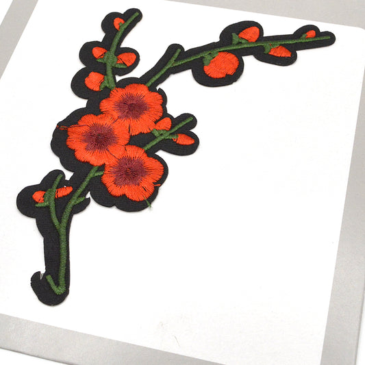Patch / Ecusson Fleur Rouge - Thermocollant