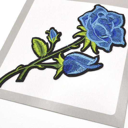 Patch / Ecusson Rose Bleu - Thermocollant