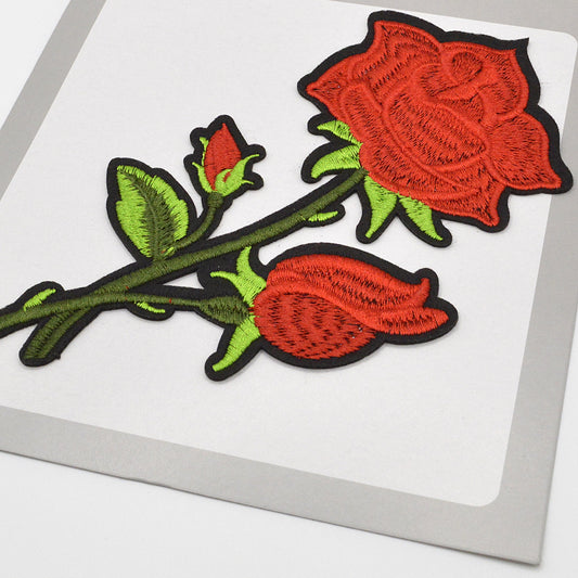 Patch / Ecusson Rose Rouge - Thermocollant