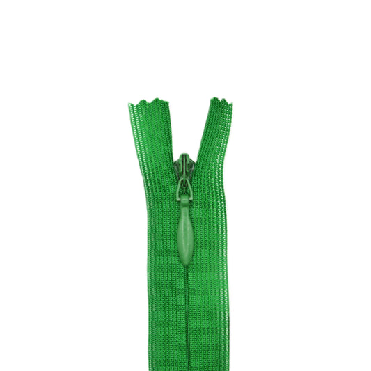 Fermeture invisible éclair zip à glissière non séparable 22 cm – Vert