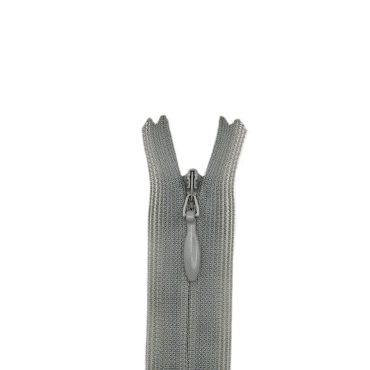 Fermeture invisible éclair zip à glissière non séparable 22 cm – Gris