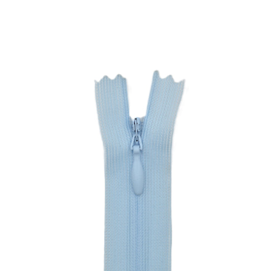 Fermeture invisible éclair zip à glissière non séparable 20 cm – Bleu