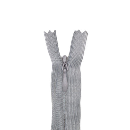Fermeture invisible éclair zip à glissière non séparable 22 cm – Gris