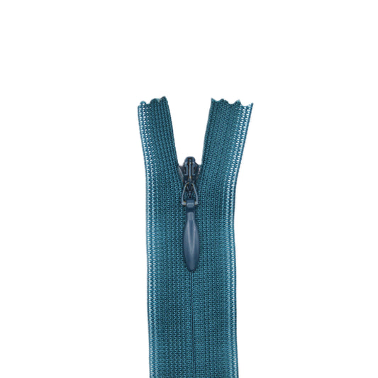 Fermeture invisible éclair zip à glissière non séparable 22 cm – Bleu
