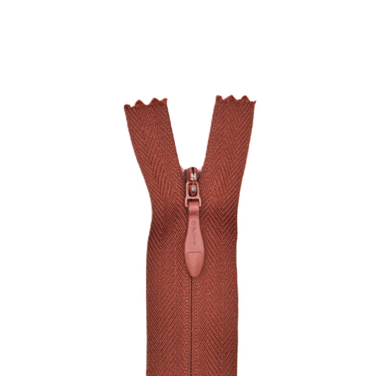 Fermeture invisible éclair zip à glissière non séparable 22 cm – Rouge bordeaux