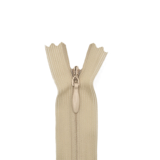 Fermeture invisible éclair zip à glissière non séparable 22 cm – Beige