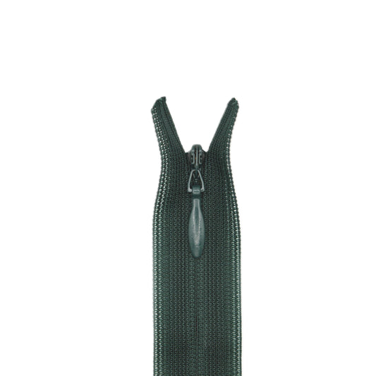 Fermeture invisible éclair zip à glissière non séparable 22 cm – Vert
