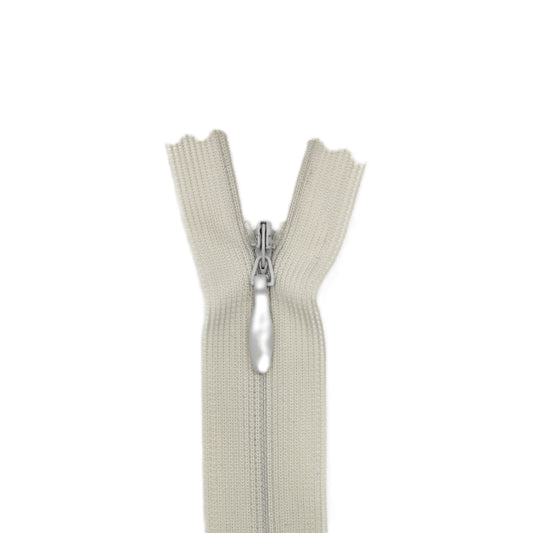 Fermeture invisible éclair zip à glissière non séparable 25 cm – Gris