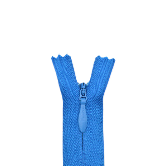 Fermeture invisible éclair zip à glissière non séparable 22 cm – Bleu