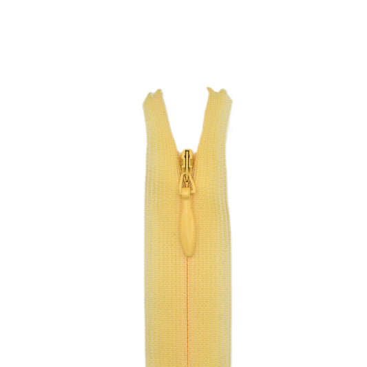 Fermeture invisible éclair zip à glissière non séparable 22 cm – Jaune