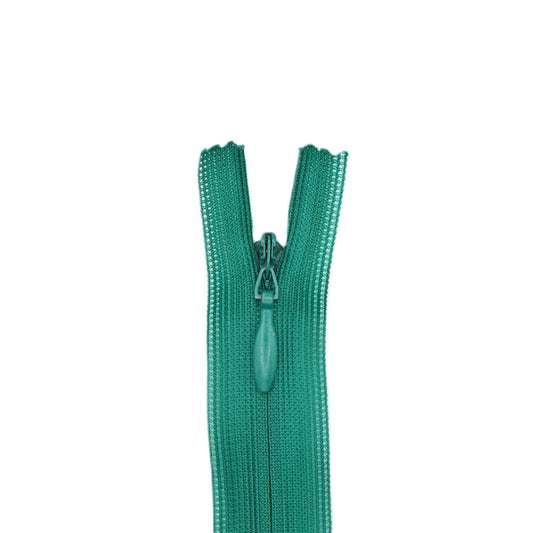 Fermeture invisible éclair zip à glissière non séparable 22 cm – Vert