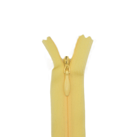 Fermeture invisible éclair zip à glissière non séparable 20 cm – Jaune